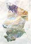 Chad, True Colour Satellite Image With Border and Mask