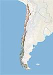 Chile, Satellite Image With Bump Effect, With Border and Mask