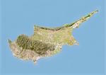 Cyprus, Satellite Image With Bump Effect