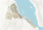 L'Érythrée, carte de Relief avec bordure et masque