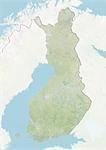 Finland, Relief Map With Border and Mask