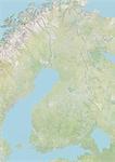 Finland, Relief Map With Border