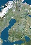 Finnland, True-Color-Satellitenbild mit Rand