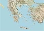 Greece, Relief Map With Border