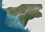 Guinea-Bissau, True Colour Satellite Image With Border and Mask