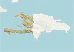 Haiti, Relief Map With Border and Mask