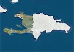 Haiti, True Colour Satellite Image With Border and Mask