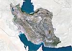 Iran, True Colour Satellite Image With Border and Mask