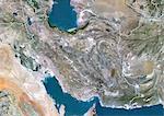 Iran, True Colour Satellite Image With Border