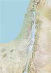 Israël, carte de Relief avec bordure