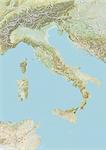 Italy, Relief Map With Border