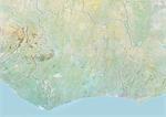 Ivory Coast, Relief Map With Border