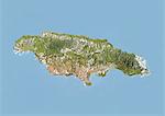 Jamaïque, Image Satellite avec effet de relief