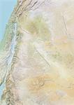 Jordan, Relief Map With Border