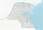 Kuwait, Relief Map With Border and Mask