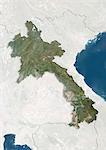 Laos, True Colour Satellite Image With Border and Mask