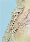 Lebanon, Relief Map With Border