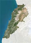 Lebanon, True Colour Satellite Image With Border and Mask