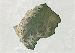 Lesotho, True Image couleur Satellite avec bordure et masque