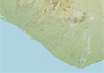 Liberia, Relief Map With Border
