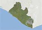 Liberia, Satellite Image With Bump Effect, With Border and Mask