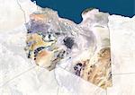 Libyen, wahre Farbe Satellitenbild mit Rahmen und Maske