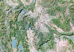 Macedonia, Satellite Image With Bump Effect, With Border