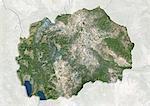 Macedonia, True Colour Satellite Image With Border and Mask