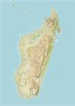 Madagascar, Relief Map With Border