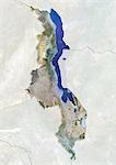 Malawi, True Colour Satellite Image With Border and Mask