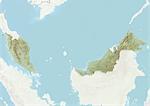 Malaysia, Relief Map With Border and Mask