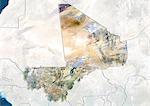 Mali, True Image couleur Satellite avec bordure et masque