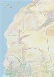 Mauritania, Relief Map With Border