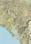 Montenegro, Relief Map With Border
