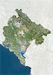Montenegro, wahre Farbe Satellitenbild mit Rahmen und Maske