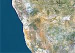 Namibia, True-Color-Satellitenbild mit Rand