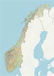 Norway, Relief Map With Border and Mask