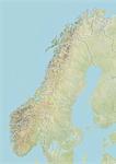 Norwegen, Reliefkarte mit Rand