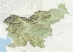 Slovenia, Relief Map with Border and Mask