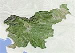 Slovenia, Satellite Image With Bump Effect, With Border and Mask