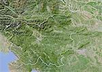 Slovenia, Satellite Image With Bump Effect, With Border