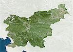 Slovenia, True Colour Satellite Image With Border and Mask