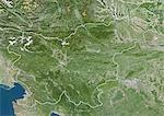 Slovenia, True Colour Satellite Image With Border