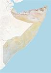 Somalia, Relief Map with Border and Mask