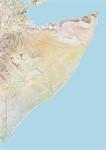 Somalia, Relief Map with Border