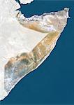 Somalia, True Colour Satellite Image With Border and Mask