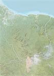 Suriname, carte de Relief avec bordure