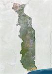 Togo, True Colour Satellite Image With Border and Mask