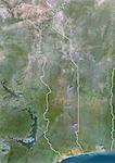 Togo, True-Color-Satellitenbild mit Rand