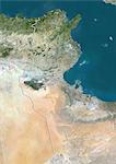 Tunisie, Image Satellite couleur vraie avec bordure